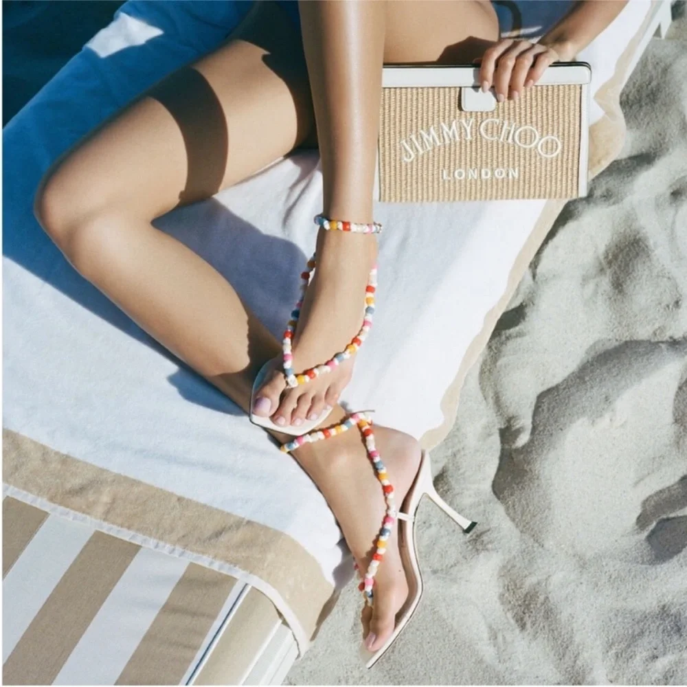 JIMMY CHOO Amiral 90 embellished leather sandals $1,175 39 - Picture 5 of 16